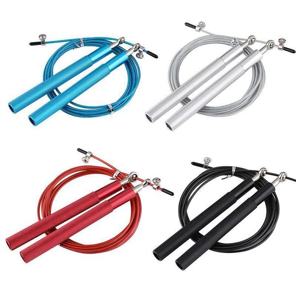 jump rope jumping training lose weight students skipping ropes with bearing metal handle exercise fitness equipment adjustable steel wire ae