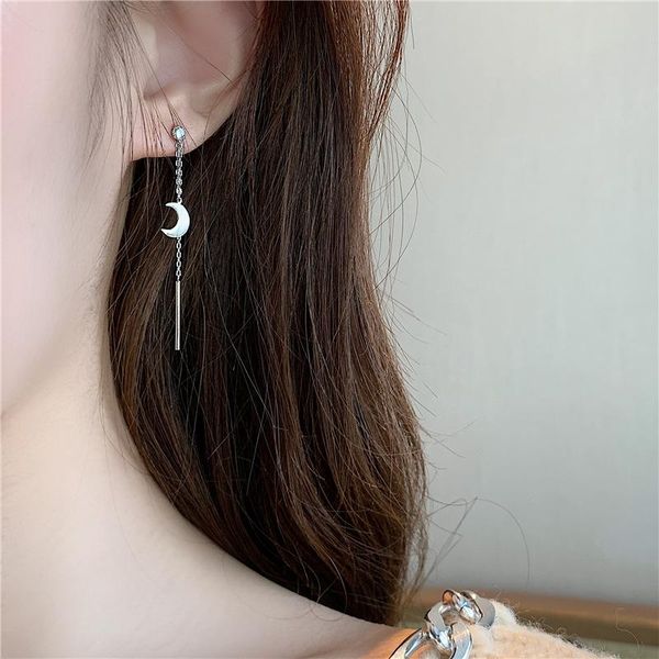 stud di-582 s925 star and moon earrings long tassel five-pointed asymmetric simple accessories, Golden;silver
stud di-582 s925 star and moon earrings long tassel five-pointed asymmetric simple accessories, Golden;silver