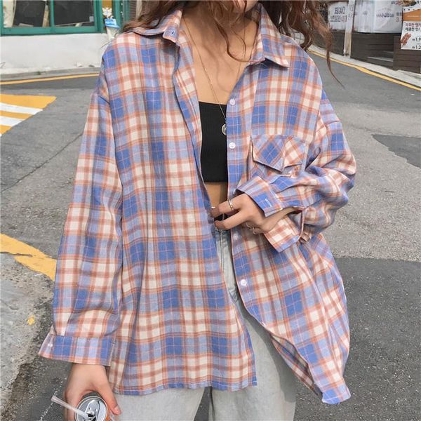 women's blouses & shirts arrival women vintage plaid oversized blouse batwing sleeve turn down collar purple shirt button up casual, White
women's blouses & shirts arrival women vintage plaid oversized blouse batwing sleeve turn down collar purple shirt button up casual, White