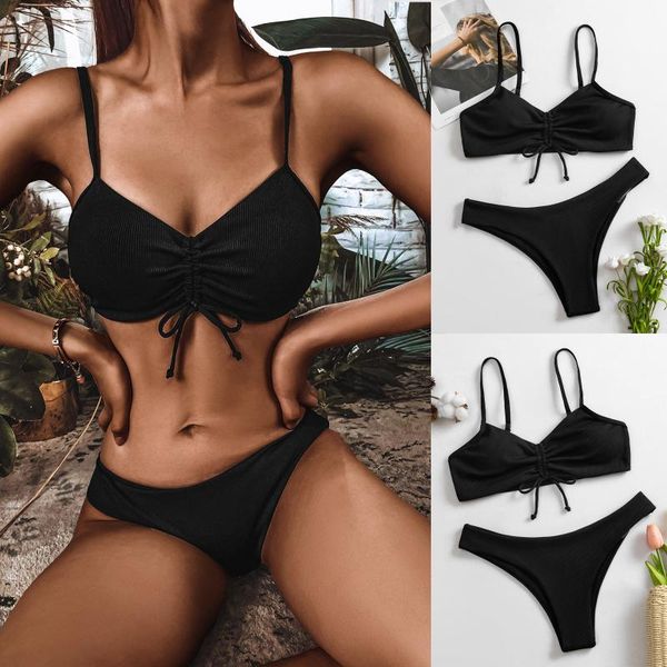 bikini swimwear women special material simple solid bathing suits bandage black swimsuit for women's 2021 biquini, White;black
bikini swimwear women special material simple solid bathing suits bandage black swimsuit for women's 2021 biquini, White;black