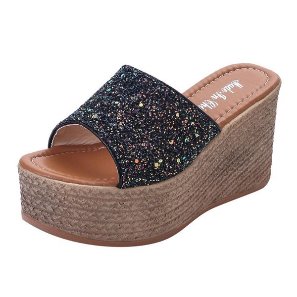 slippers sagace wedge high heels platform slipper womens sandals wedges big size summer beach women chaussures femme, Black
slippers sagace wedge high heels platform slipper womens sandals wedges big size summer beach women chaussures femme, Black