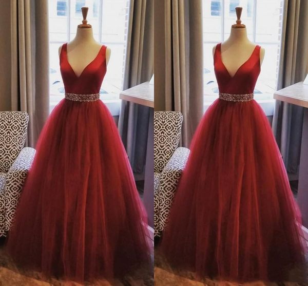dark red women's plus size tulle evening dress for belt beaded party v-neck sleeveless a line long prom dresses, Black;red
dark red women's plus size tulle evening dress for belt beaded party v-neck sleeveless a line long prom dresses, Black;red