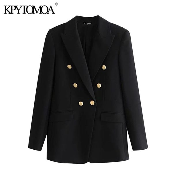 women fashion double breasted black blazer coat long sleeve pockets female outerwear chic veste femme 210420, White;black
women fashion double breasted black blazer coat long sleeve pockets female outerwear chic veste femme 210420, White;black