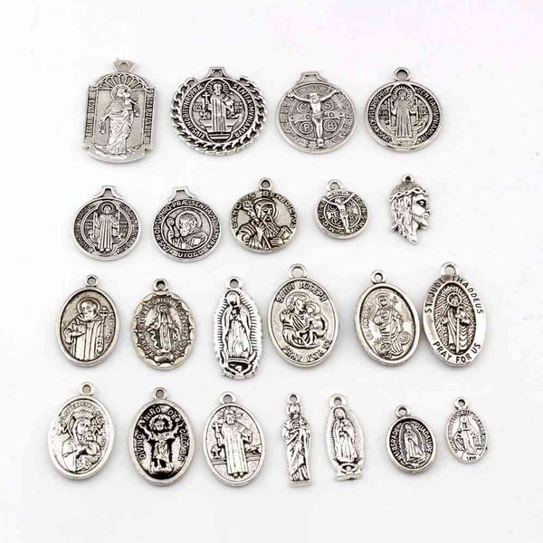 110pcs zinc alloy benedict crucifix round charms diy necklace pendants religion jewelry 22 style a-617, Bronze;silver
110pcs zinc alloy benedict crucifix round charms diy necklace pendants religion jewelry 22 style a-617, Bronze;silver