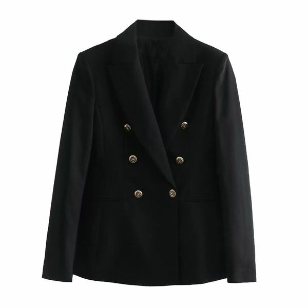 vintage women double breasted blazer office ladies pocket jackets casual female slim suits solid black girls chic sets 210427, White;black
vintage women double breasted blazer office ladies pocket jackets casual female slim suits solid black girls chic sets 210427, White;black