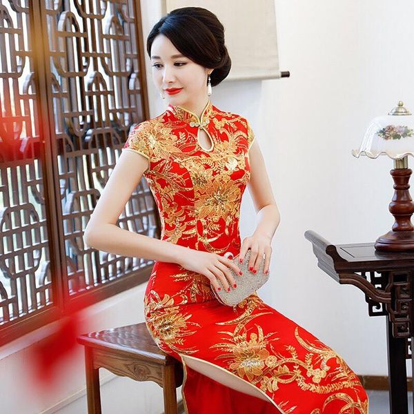 ethnic clothing red sequins chinese bride wedding dress slim mandarin collar cheongsams hollow out banquet gown vintage oriental lady q
ethnic clothing red sequins chinese bride wedding dress slim mandarin collar cheongsams hollow out banquet gown vintage oriental lady q