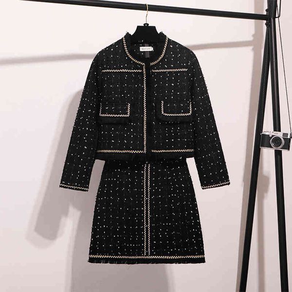 skirt autumn winter runway women tweed cardigan short jacket coat + bodycon mini dress ladies fringed tassels woolen 2 piece set v3n6, Black
skirt autumn winter runway women tweed cardigan short jacket coat + bodycon mini dress ladies fringed tassels woolen 2 piece set v3n6, Black