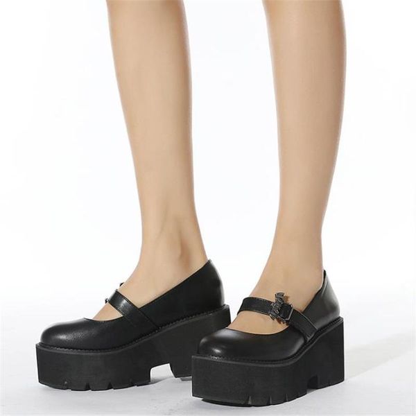 dress shoes women leather mary jane ladies pumps bat buckle platform wedges thick bottom lolita casual loafers, Black
dress shoes women leather mary jane ladies pumps bat buckle platform wedges thick bottom lolita casual loafers, Black