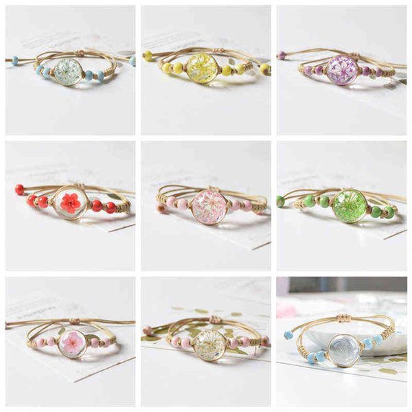 peach blossom gypsophila dry flower specimen lace bracelet for women adjustable hand-woven round ceramic beaded jewelry, Golden;silver
peach blossom gypsophila dry flower specimen lace bracelet for women adjustable hand-woven round ceramic beaded jewelry, Golden;silver