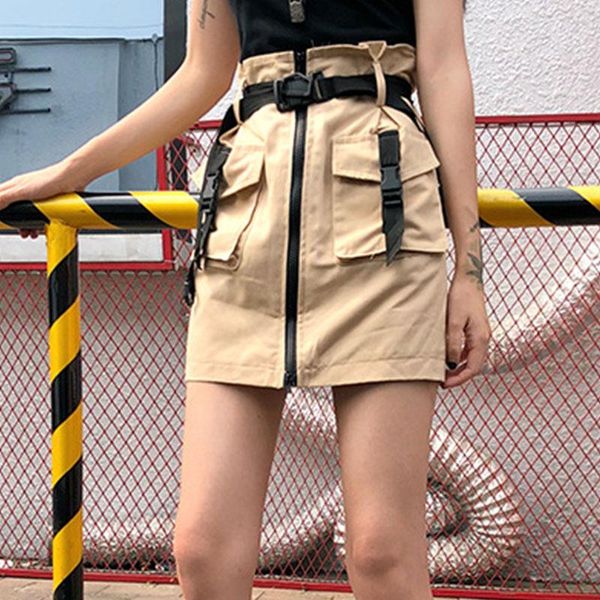 skirts women khaki ladies short tool skirt summer high waist a line zipper one-step with belt fashion mini, Black
skirts women khaki ladies short tool skirt summer high waist a line zipper one-step with belt fashion mini, Black