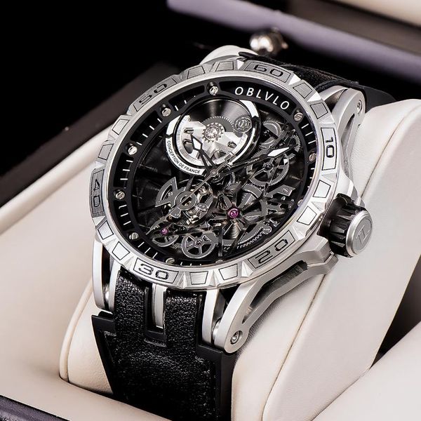 wristwatches oblvlo designer sport watch for men skeleton dial steel automatic self-wind watches rubber strap relogio masculino lm, Slivery;brown
wristwatches oblvlo designer sport watch for men skeleton dial steel automatic self-wind watches rubber strap relogio masculino lm, Slivery;brown