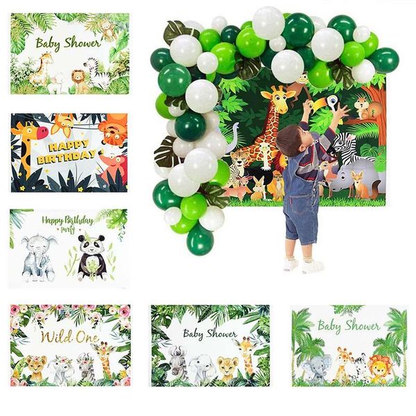 party decoration jungle safari pography backdrop cartoon animals baby shower favor kids birthday po booth background 80x126cm
party decoration jungle safari pography backdrop cartoon animals baby shower favor kids birthday po booth background 80x126cm