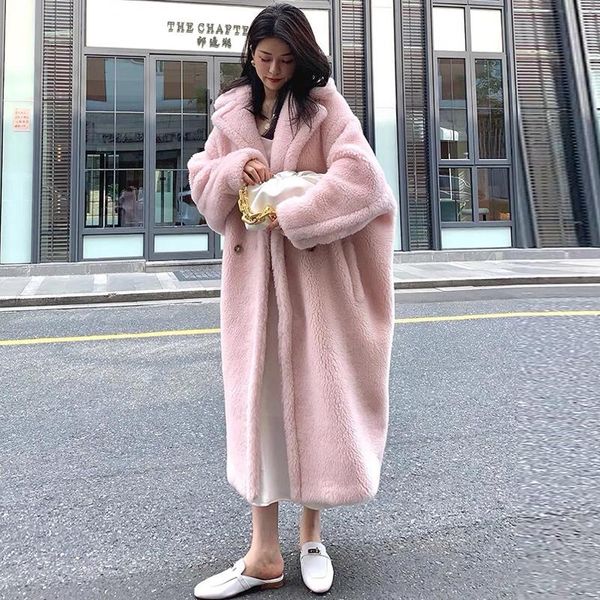 women's fur & faux winter woman warm long coat sleeve female thick teddy bear casual loose oversize outwears manteau femme, Black
women's fur & faux winter woman warm long coat sleeve female thick teddy bear casual loose oversize outwears manteau femme, Black