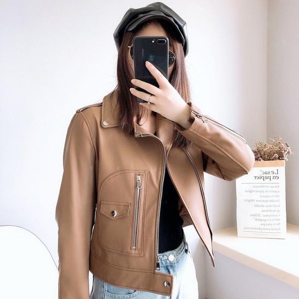 women's leather & faux genuine women's short moto & biker coat 2021 autumn slim fit versatile sheepskin shearling jacket women, Black
women's leather & faux genuine women's short moto & biker coat 2021 autumn slim fit versatile sheepskin shearling jacket women, Black