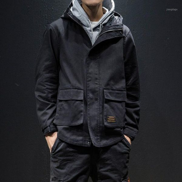 men's jackets 2021 mens pockets hooded and coats male japanese streetwear fashions windbreaker, Black;brown
men's jackets 2021 mens pockets hooded and coats male japanese streetwear fashions windbreaker, Black;brown