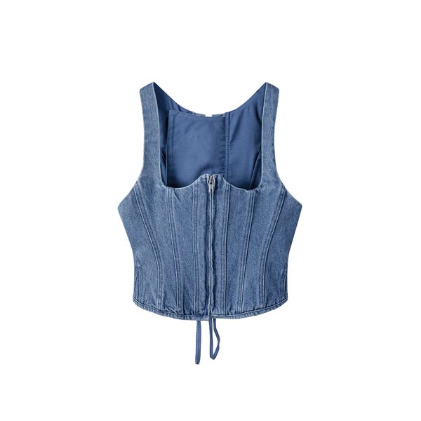 spring summer new casual fish bone zipper cross strap denim vest for women 210421, White
spring summer new casual fish bone zipper cross strap denim vest for women 210421, White