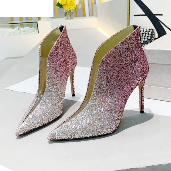 boots bling bling sequined ankle women pointy toe thin high heel shoes clear pvc short boots wedding braid pumps stilettos e2, Black
boots bling bling sequined ankle women pointy toe thin high heel shoes clear pvc short boots wedding braid pumps stilettos e2, Black