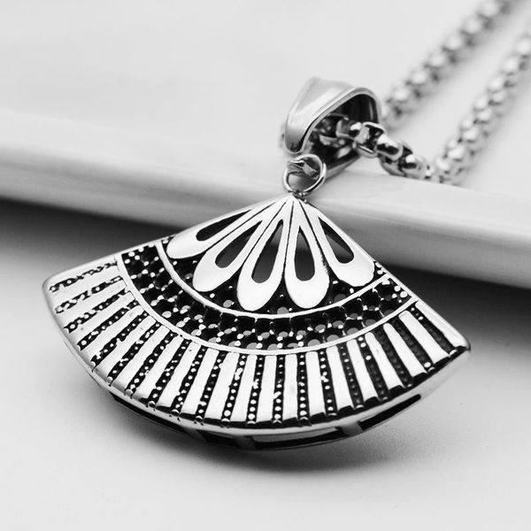 pendant necklaces chinese style ethnic geometric stainless steel necklace fan gifts men's women's amulet choker jewelry, Silver
pendant necklaces chinese style ethnic geometric stainless steel necklace fan gifts men's women's amulet choker jewelry, Silver
