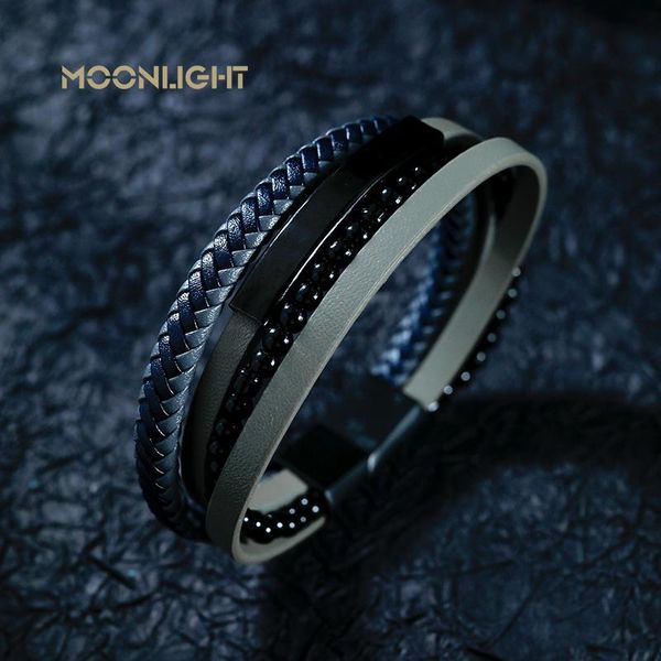 charm bracelets moonlight 6mm natural stone men bracelet multi-layer genuine leather magnetic buckle bangle 21cm male jewelry christmas gift, Golden;silver
charm bracelets moonlight 6mm natural stone men bracelet multi-layer genuine leather magnetic buckle bangle 21cm male jewelry christmas gift, Golden;silver