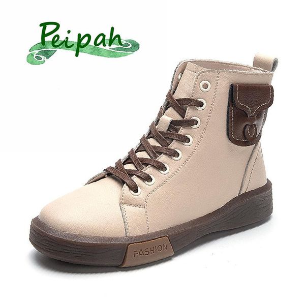 boots peipah autumn platform wedges ankle for women lace up genuine leather sport shoes ladies fashion mixed colors footwear, Black
boots peipah autumn platform wedges ankle for women lace up genuine leather sport shoes ladies fashion mixed colors footwear, Black