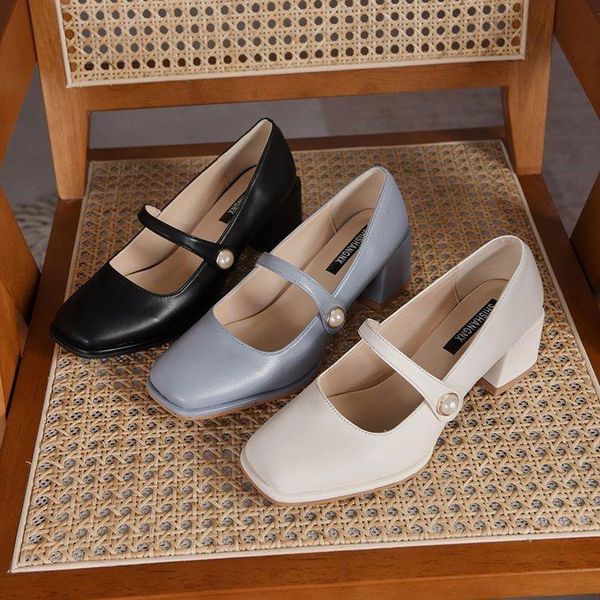 dress shoes 2021 fashion women square toe mary janes heel pearl buckle pumps high heels office shoe, Black
dress shoes 2021 fashion women square toe mary janes heel pearl buckle pumps high heels office shoe, Black