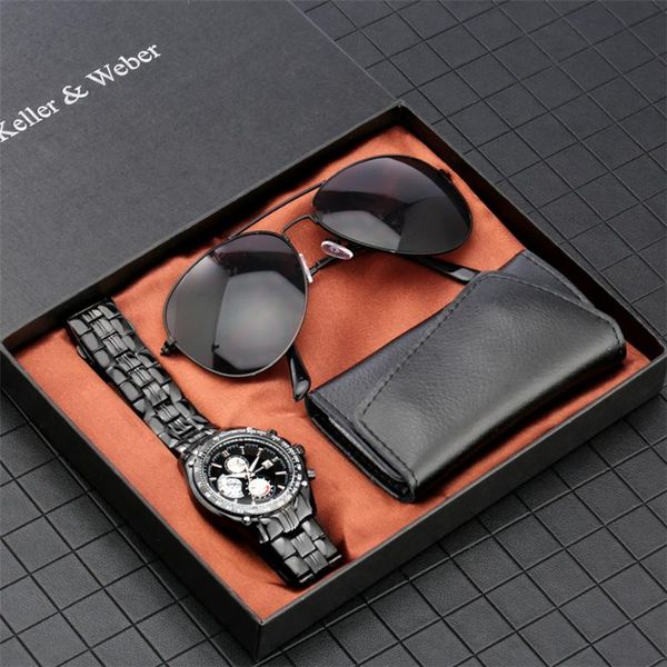 high grade watch gift sets quartz men's black sunglass key purse men watches present for boyfriend/husband wristwatches, Slivery;brown
high grade watch gift sets quartz men's black sunglass key purse men watches present for boyfriend/husband wristwatches, Slivery;brown