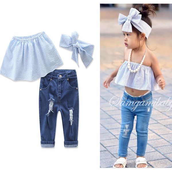 2021 new design good quality factory price fashion selling childrens one-shoulder jeans two-piece suit, White
2021 new design good quality factory price fashion selling childrens one-shoulder jeans two-piece suit, White