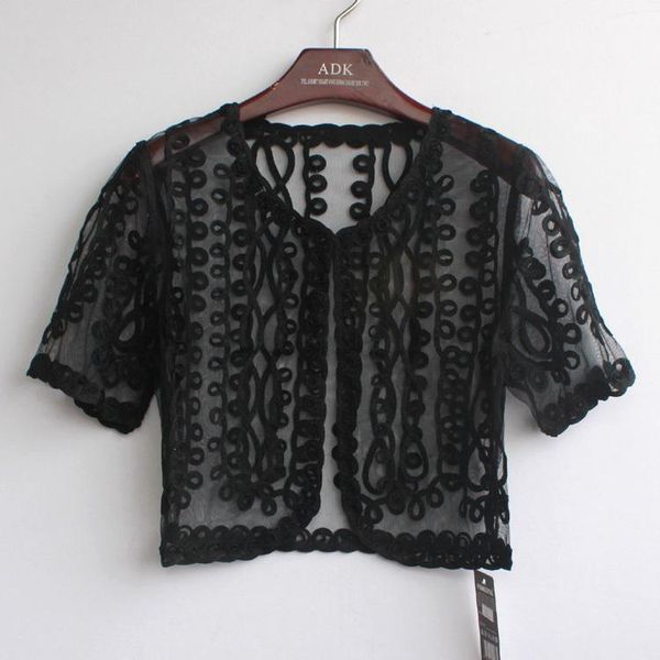 women's jackets 2021 female lace small cape shrug short sleeve summer thin casual blouses cardigan coats t6297, Black;brown
women's jackets 2021 female lace small cape shrug short sleeve summer thin casual blouses cardigan coats t6297, Black;brown