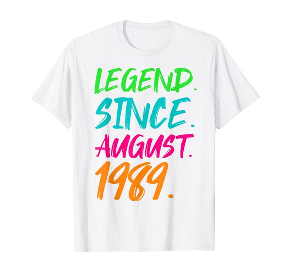 legend since august 1989 men women bday gifts 30th birthday t-shirt, White;black
legend since august 1989 men women bday gifts 30th birthday t-shirt, White;black