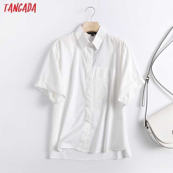 tangada women white oversized cotton classic shirt short sleeve chic female casual blusas 6d16 210609
tangada women white oversized cotton classic shirt short sleeve chic female casual blusas 6d16 210609