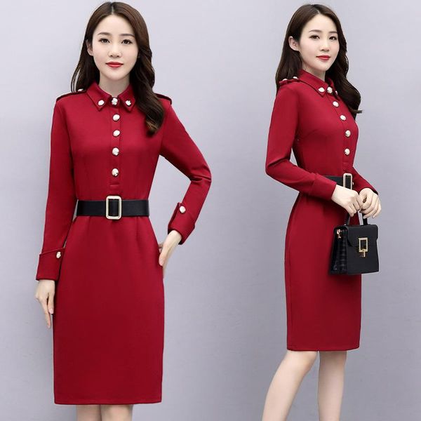casual dresses 2021 autumn long-sleeved women mid-length loose profession fashion with belt ladies dress vestidos plus size 5xl, Black;gray
casual dresses 2021 autumn long-sleeved women mid-length loose profession fashion with belt ladies dress vestidos plus size 5xl, Black;gray