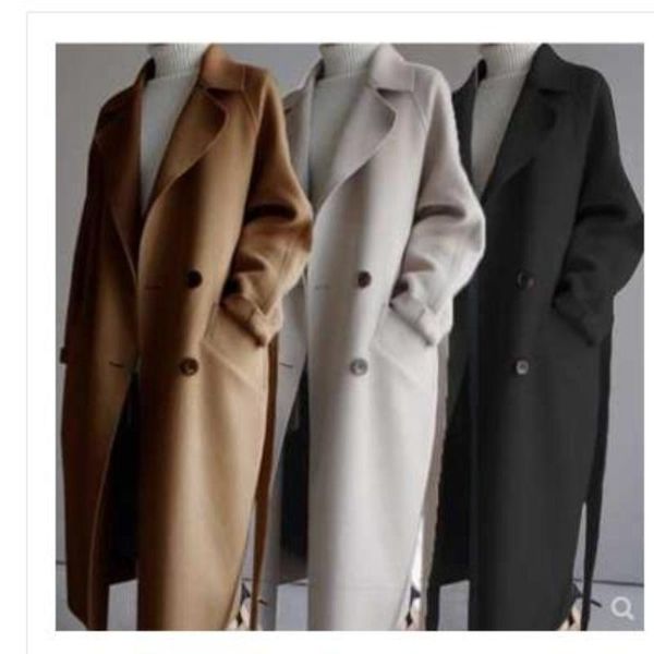 women's wool & blends coat 2021 autumn and winter wear south korea medium long loose over knee waist yuansufeng woolen, Black
women's wool & blends coat 2021 autumn and winter wear south korea medium long loose over knee waist yuansufeng woolen, Black