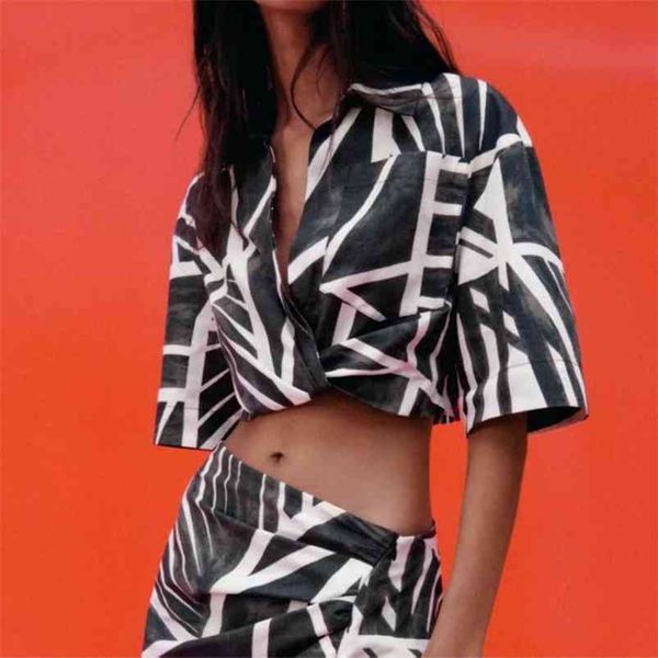 women summer casual short blouses shirt za v-neck loose vintage female fashion street print blusas clothes 210513, White
women summer casual short blouses shirt za v-neck loose vintage female fashion street print blusas clothes 210513, White
