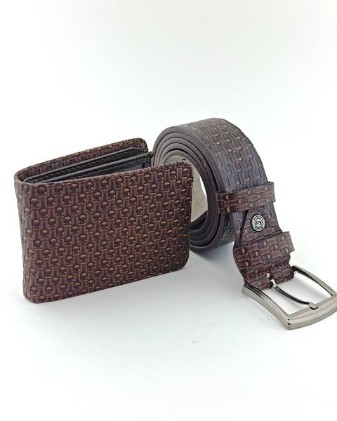 custom wallet belt set-male gift-special gift belt-brown wrap