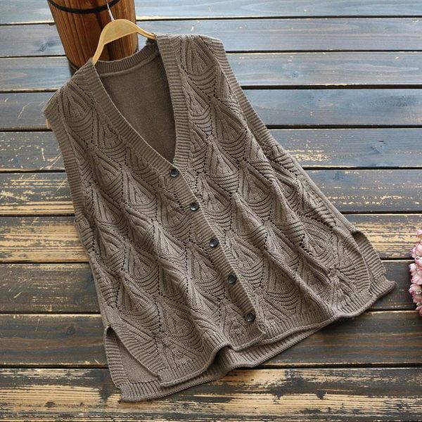 women's vests women vest knit sleeveless 2021 spring summer loose v-neck hollow out cardigan thin fashion mori girl solid color coat, Black;white
women's vests women vest knit sleeveless 2021 spring summer loose v-neck hollow out cardigan thin fashion mori girl solid color coat, Black;white