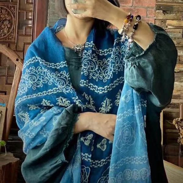 scarves johnature 2021 autumn women original linen shawl scarfs winter vintage loose print tassel scarf, Blue;gray
scarves johnature 2021 autumn women original linen shawl scarfs winter vintage loose print tassel scarf, Blue;gray