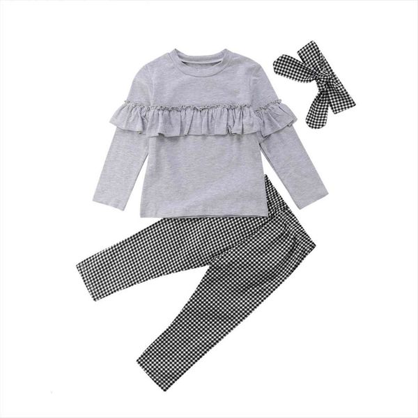 2 piece set toddler kids baby girl clothes ruffle long sleeve plaid pants leggings headband 3pcs outfits clothing, White
2 piece set toddler kids baby girl clothes ruffle long sleeve plaid pants leggings headband 3pcs outfits clothing, White