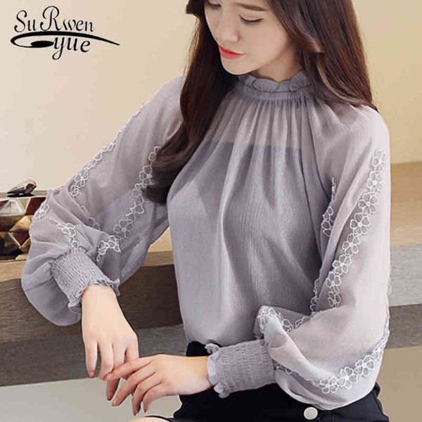 autumn women blouses chiffon shirts loose lantern long sleeve lace stitching bottoming shirt female blusas 0792 30 210427, White
autumn women blouses chiffon shirts loose lantern long sleeve lace stitching bottoming shirt female blusas 0792 30 210427, White