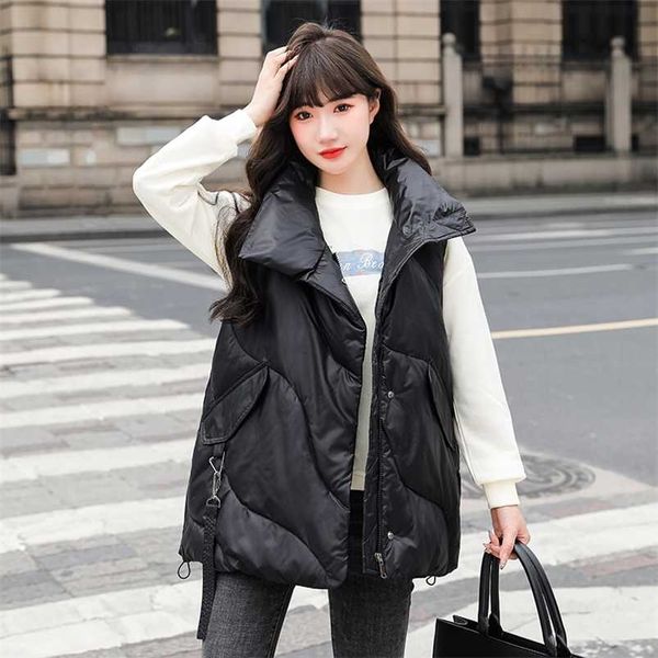 turn down collar women's autumn winter black vest solid pockets ladies oversize sleeveless jacket thick vests waistcoat female 211109, Black;white
turn down collar women's autumn winter black vest solid pockets ladies oversize sleeveless jacket thick vests waistcoat female 211109, Black;white