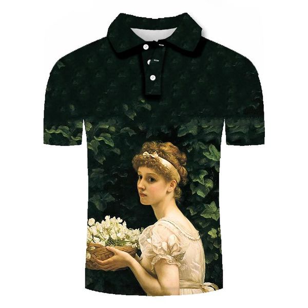 men's polos 2021 shirt art pullover world famous painting 3d printing short sleeve top, White;black
men's polos 2021 shirt art pullover world famous painting 3d printing short sleeve top, White;black