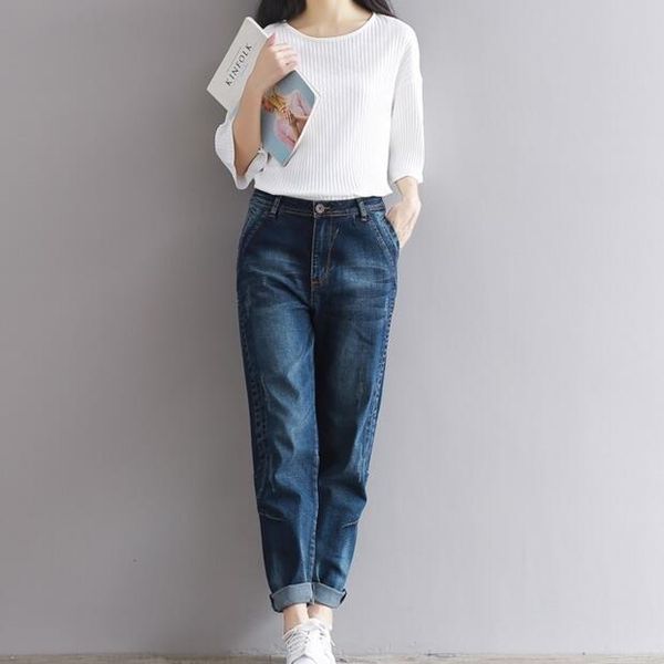 women's pants & capris 2021 boyfriend jeans harem women trousers plus size loose fit vintage denim high waist vaqueros ah723, Black;white
women's pants & capris 2021 boyfriend jeans harem women trousers plus size loose fit vintage denim high waist vaqueros ah723, Black;white