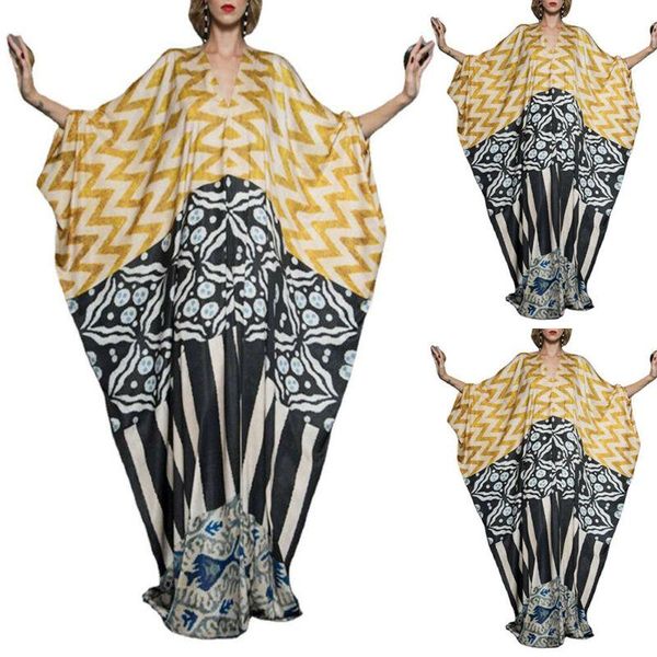 women's swimwear women boho print half slevee dress summer loose baggy maxi dresses plus size, White;black
women's swimwear women boho print half slevee dress summer loose baggy maxi dresses plus size, White;black