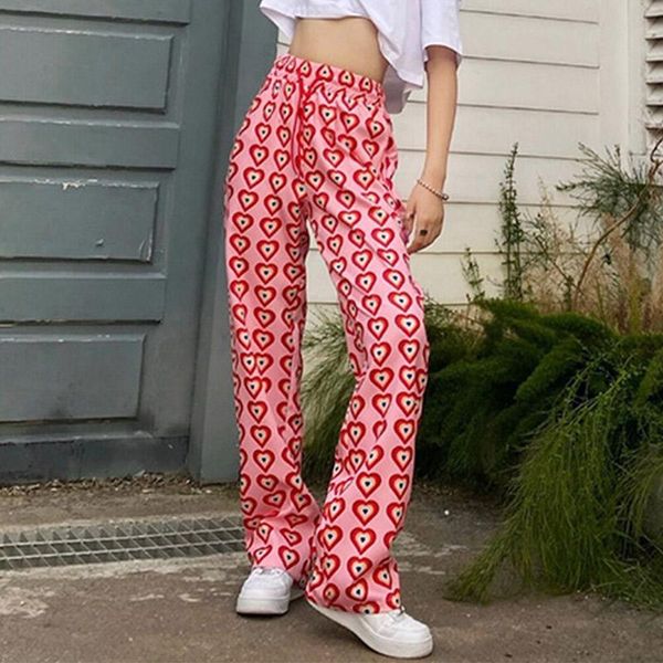 women's pants & capris 2021 spring women fashion heart high waist solid straight female trousers casual drawstring streetwear, Black;white
women's pants & capris 2021 spring women fashion heart high waist solid straight female trousers casual drawstring streetwear, Black;white