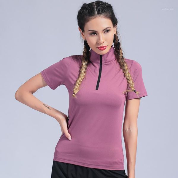 yoga outfit women sport training short shirts zipper turtleneck running fitness t-shirt quick-drying female gym sports
yoga outfit women sport training short shirts zipper turtleneck running fitness t-shirt quick-drying female gym sports