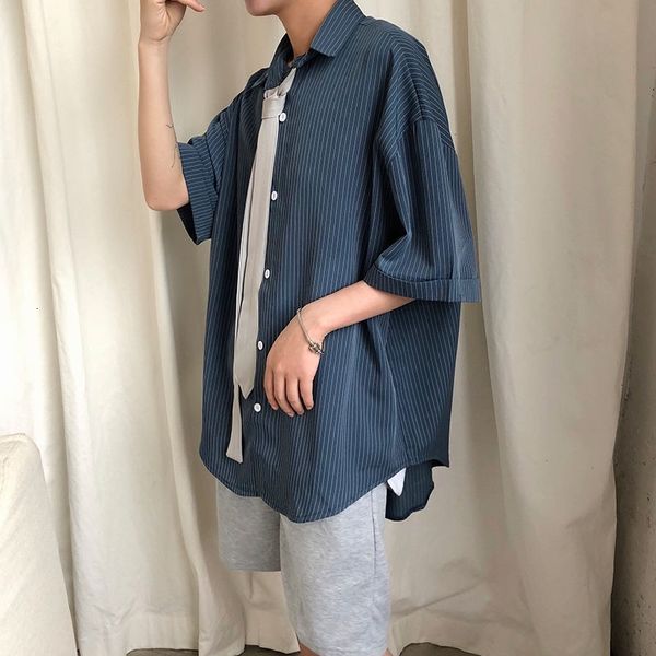 men's casual shirts summer striped formal korean fashion loose business social society evening dress 8uoi, White;black
men's casual shirts summer striped formal korean fashion loose business social society evening dress 8uoi, White;black