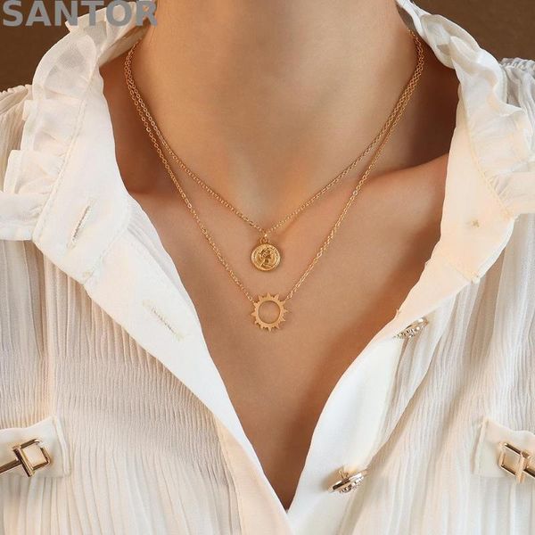 pendant necklaces punk jewelry choker queen image sun goddess double layer clavicle necklace titanium steel gold plated, Silver
pendant necklaces punk jewelry choker queen image sun goddess double layer clavicle necklace titanium steel gold plated, Silver