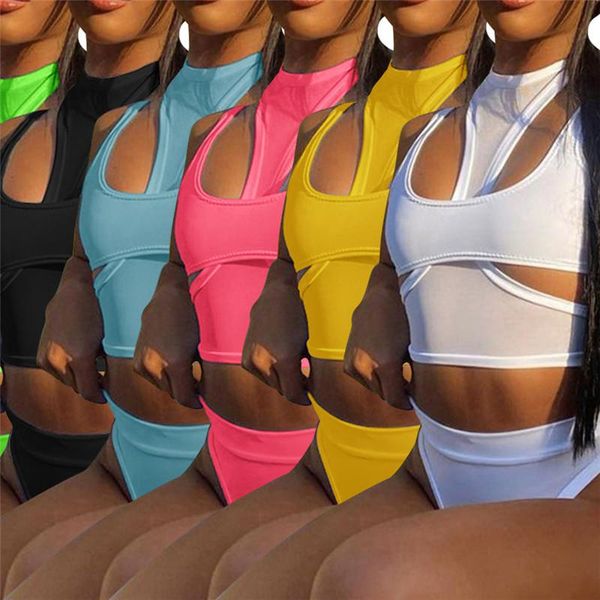 women's tracksuits 2021 fashion solid hollow out sleeveless crop + shorts two piece sets summer casual ladies plus size tracksuit home, Gray
women's tracksuits 2021 fashion solid hollow out sleeveless crop + shorts two piece sets summer casual ladies plus size tracksuit home, Gray