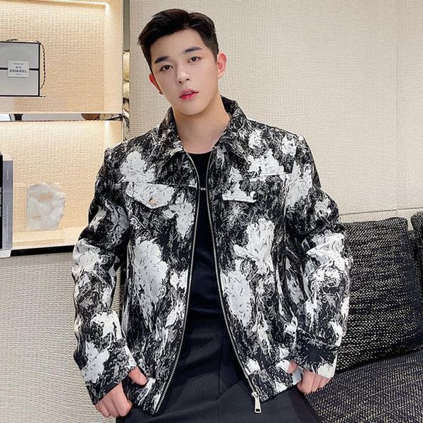 men's jackets wear vintage jacquard lapel jacket 2021 fashion zipper long sleeve short coat male tide autumn winter chic clothing, Black;brown
men's jackets wear vintage jacquard lapel jacket 2021 fashion zipper long sleeve short coat male tide autumn winter chic clothing, Black;brown