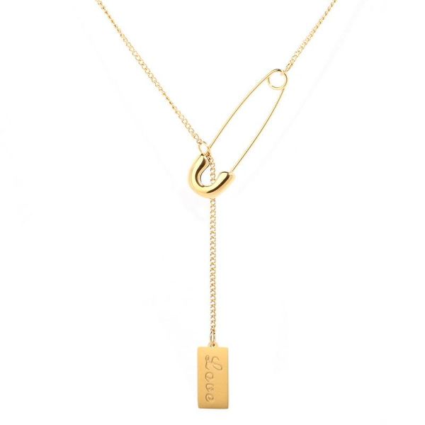 pendant necklaces trendy gold metal pin long chain for women stainless steel square love collar necklace stylish jewelry gift, Silver
pendant necklaces trendy gold metal pin long chain for women stainless steel square love collar necklace stylish jewelry gift, Silver
