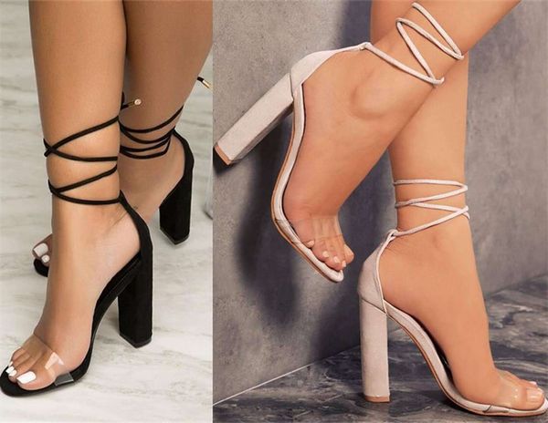 women plus size sandals summer shoes club high heels bandage solid color chunky heel ankle strap cross-tied confortable transparent bind fas, Black
women plus size sandals summer shoes club high heels bandage solid color chunky heel ankle strap cross-tied confortable transparent bind fas, Black